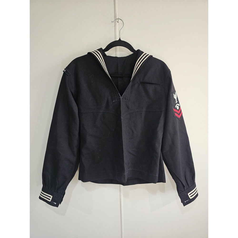 Men's Navy Sailor-Inspired Peacoat Top